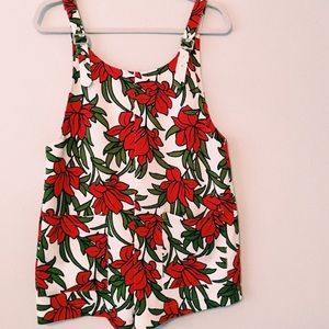 Forever 21 floral overalls